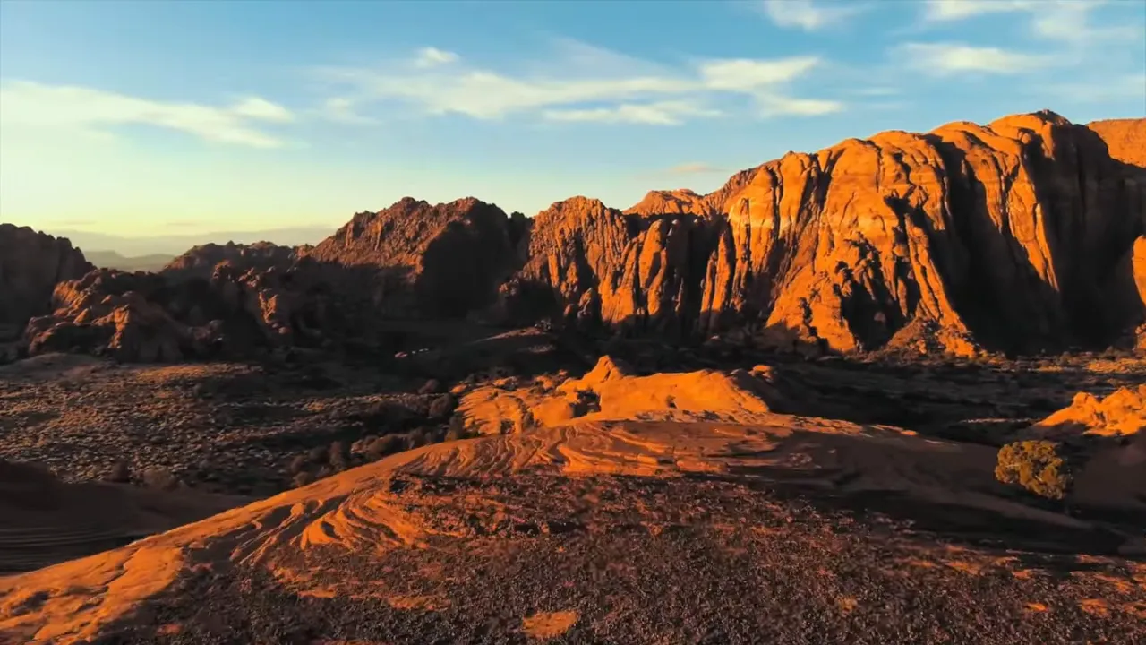 View of Ivins with red cliffs and desert buffer