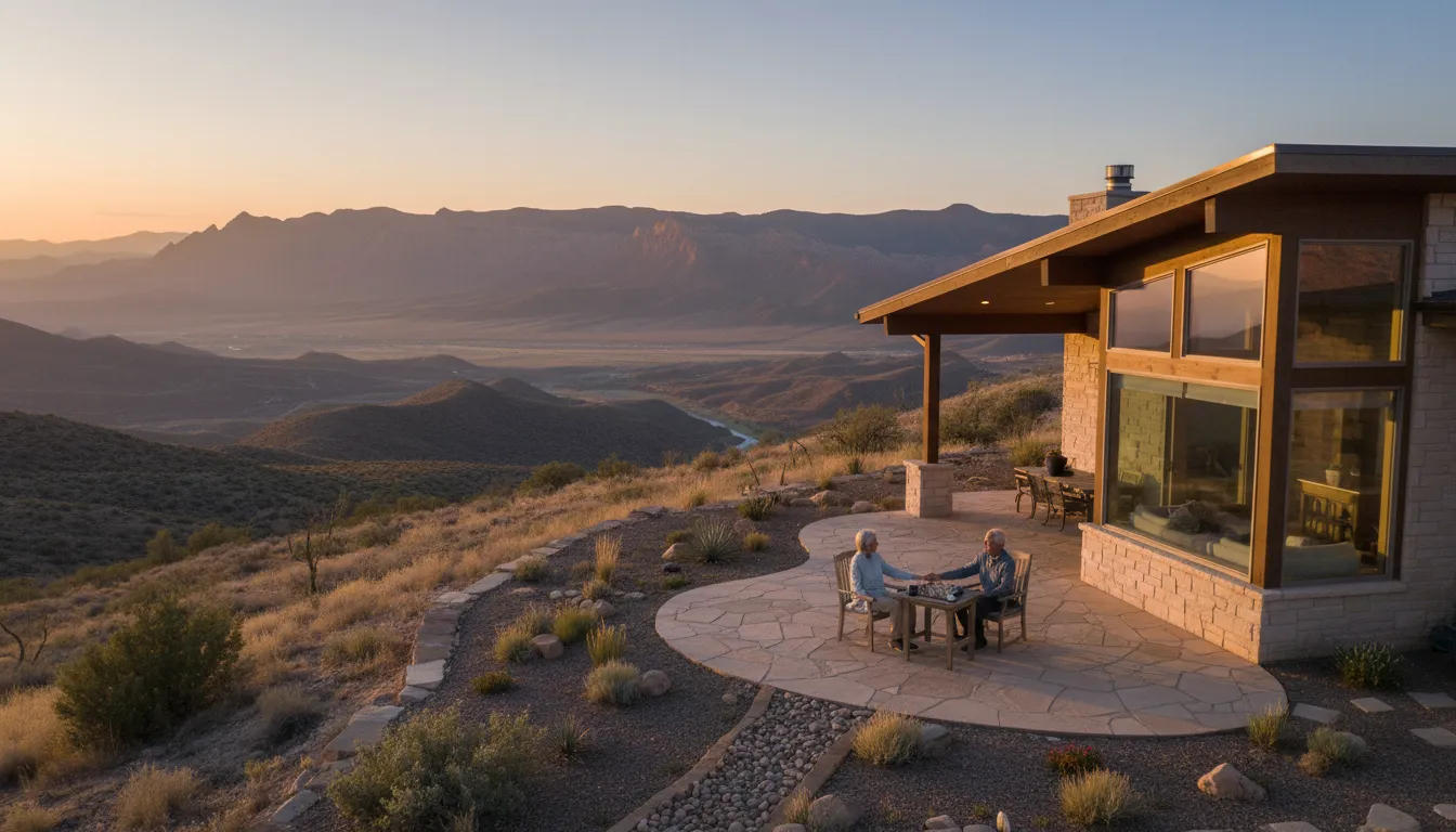 Editorial illustration of Utah map with neighborhood pins, price-band overlays, mortgage calculator, checklist and clock representing affordability and long-term strategy