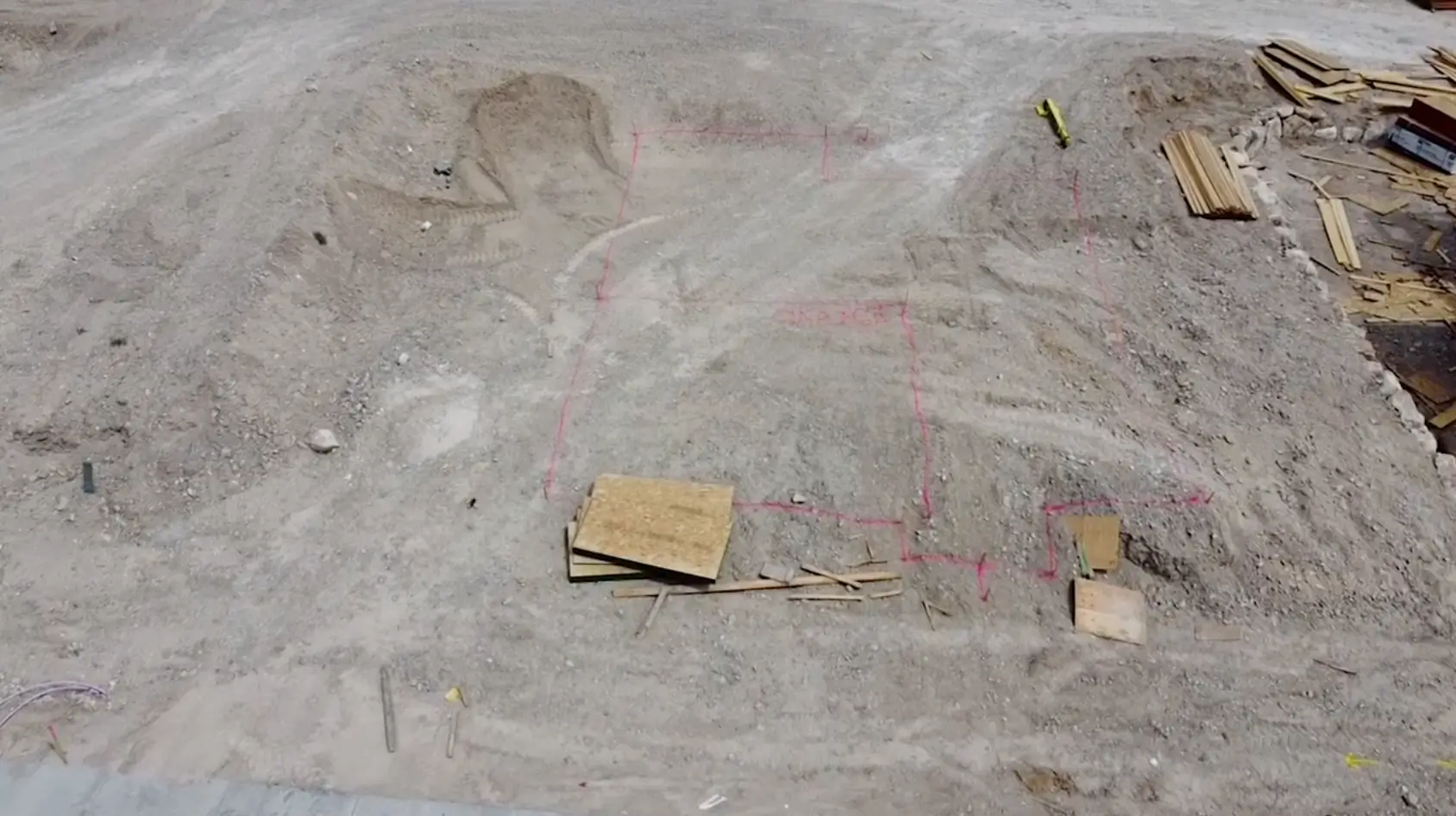 Marking the construction site